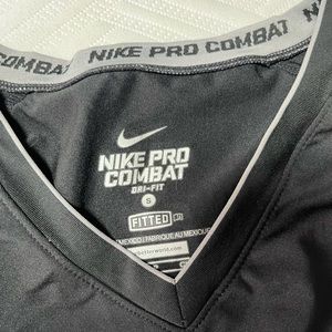 Nike Pro Combat black long sleeve V tee